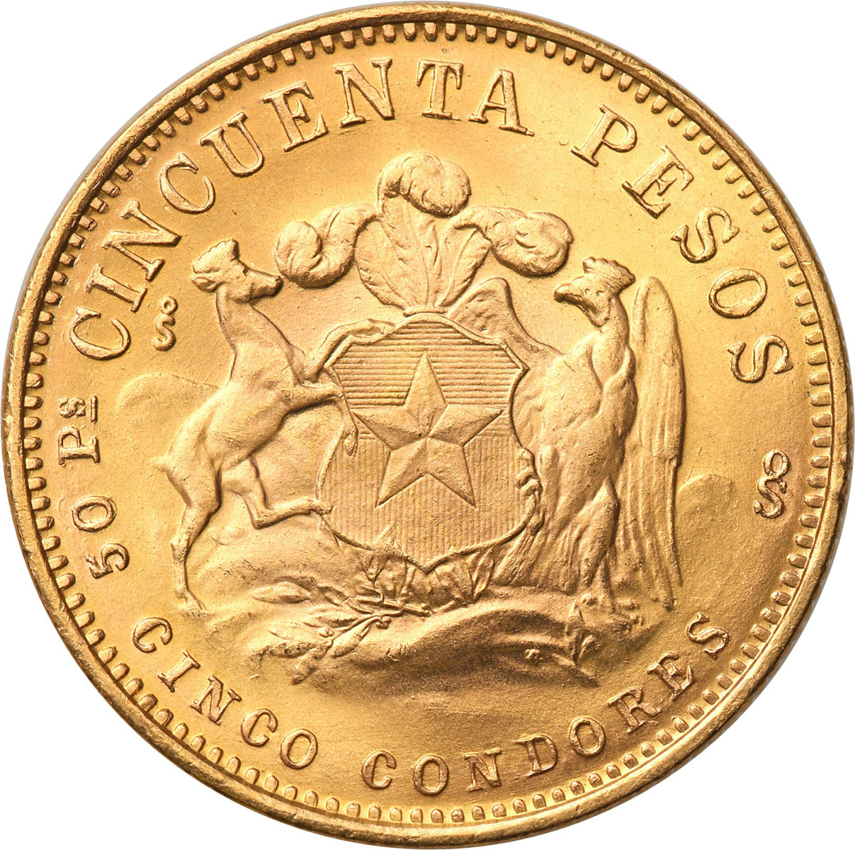 Chile. 50 pesos 1966 - piękne